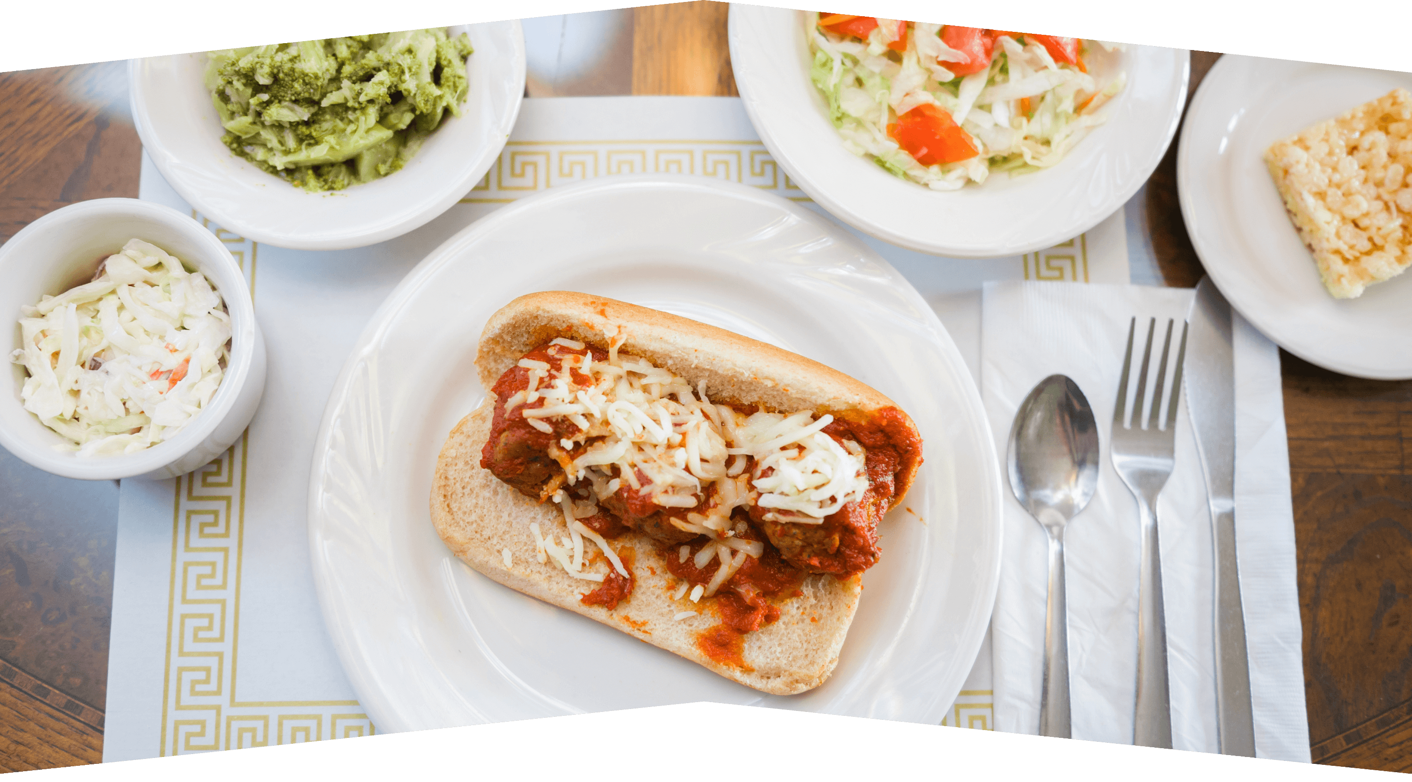 Delicious food on a table.